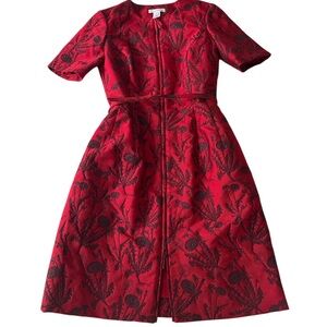 Oscar de la Renta Scarlet Floral Gown